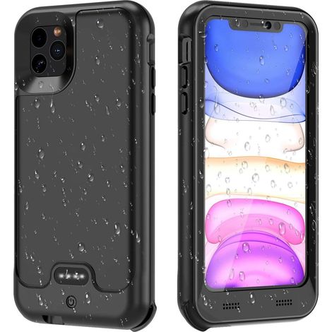 Waterproof metal battery case, 3400 mAh, compatible with iPhone 11 Pro, IP67 waterproof charging case with full body protection, high-capacity charging case, 130% extra battery life (1/5)