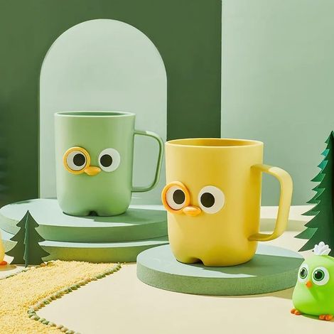 CSPARKV 2PCS Cute Cartoon Mouthwash Cup Creative Toothbrush Cup Plastic Cup Toothbrush Cup Bathroom Cup Accessories (1/5)