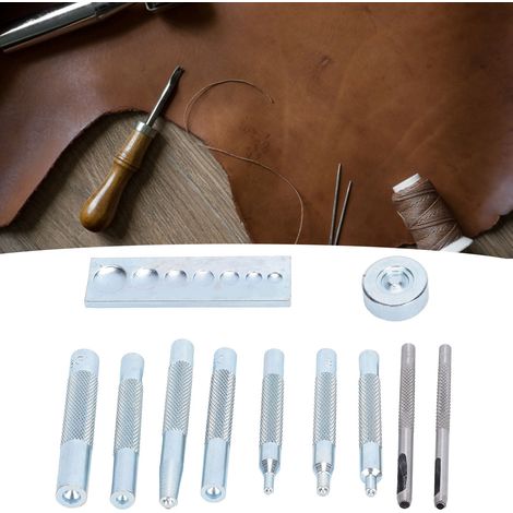outil de perforation, pose de rivets à pression, kit de base pour le travail du cuir (1/5)