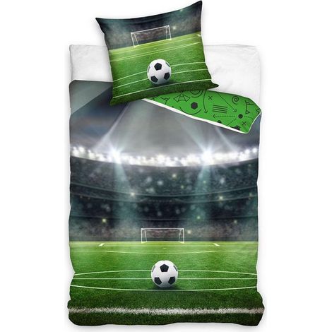 Parure de lit réversible Football ballon et pelouse -140 x 200 cm (1/2)