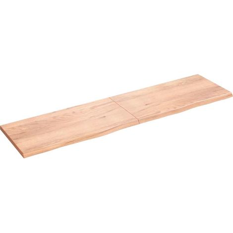 Tischplatte Hellbraun 200x50x(2-4)cm Massivholz Eiche Behandelt