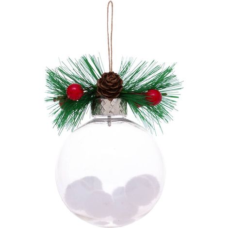 Transparente Weihnachtskugel Dekoration 8 cm - Flocke