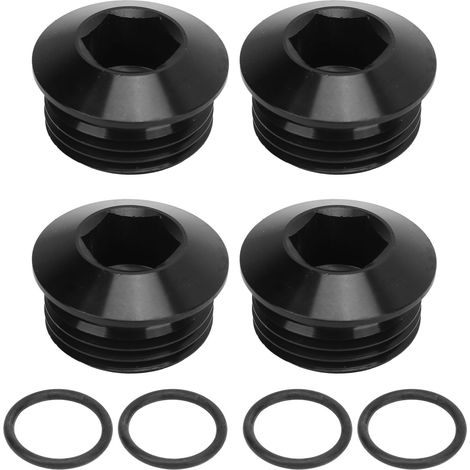 Ortviai Bouchons ORB étanches 10AN (5/8") en alliage d’aluminium noir anodisé – Lot de 4 avec joints toriques
