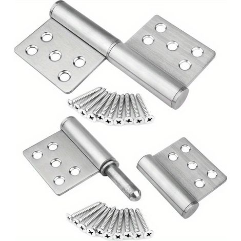 2pcs Charnière de Porte Robuste en Acier Inoxydable 304 Capacité 35 kg, Résistante à la Corrosion, Pour Portes en Bois, Garage et Maison (1/5)