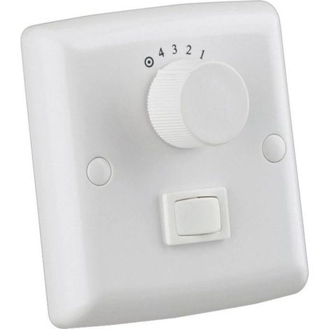 Interrupteur mural pour ventilateur de plafond 78801 – 4 vitesses – Tension 230V – Puissance 400W – Pour espaces confinés (1/5)