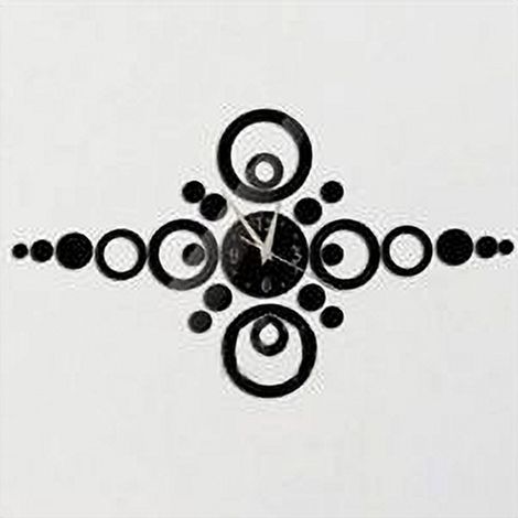 TRADE SHOP - Orologi Da Parete Adesivo Orologio Moderno Effetto Specchio Con Cerchi Forma Piu - (1/2)
