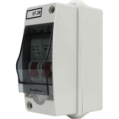 Modularer 2P-Leistungsschalter Typ C 6A+16A, wetterfestes Außengehäuse, 230V/400V-Verteilerkasten, Überlast- und Kurzschlussschutz (1/5)