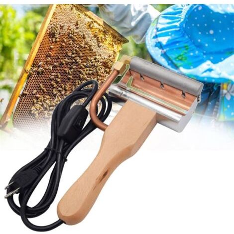 Extracteur de Miel électrique Portable, Couteau à désoperculer, Couteau Chaud à Main, Manche en Bois, Coupe-Chauffage à la Cire d'abeille, grattoir à désoperculer, Outil d'apiculture, Facile (1/5)