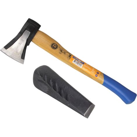 Holz Spaltaxt Spaltbeil mit Drehspaltkeil Stahl Spaltkeil im Set (1/5)