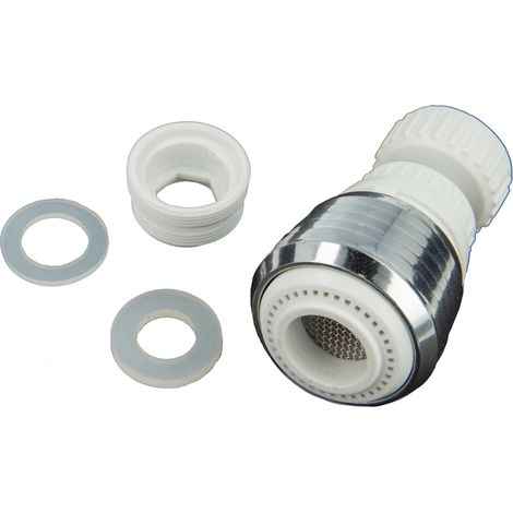 EUROTOOLS Schwenkbarer Kugel - Strahlregler mit 2 Strahlfunktion für Armatur Auslauf M22 M24 (1/3)