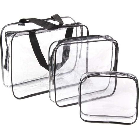 Trousse de toilette transparente étanche 3 en 1