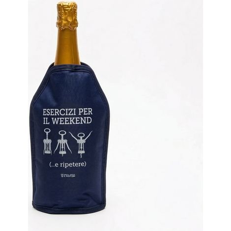 Glacette Raffredda Bottiglie H 23 cm Stampa Esercizi per il Weekend Blue PIU FORTY