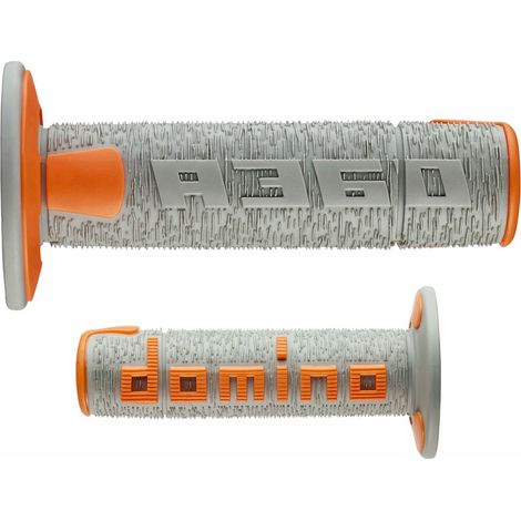Manopole Domino OFF road NUOVE lamellari bicomponenti colore grigio/arancione