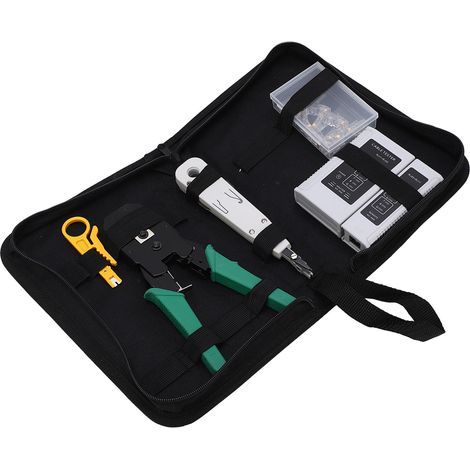 Professionelles 5-in-1-Netzwerkwerkzeug-Set mit tragbarer Ethernet-Kabelcrimpzange für Cat5, Cat5e und Cat6 mit Tester (1/5)