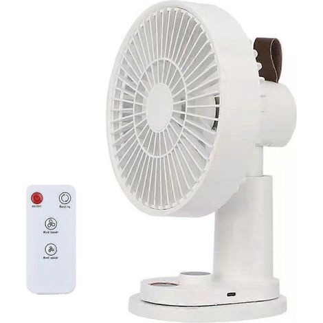 Ventilateur oscillant 6 pouces 4000 mAh à pince pour bureau, rechargeable par USB, silencieux et avec télécommande (1/5)