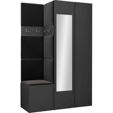 Conjunto para recibidor Pinis XXVI, Polo 897, 186x116x46cm, Espejo, Tapiz, Aglomerado laminado, Colocada, Montada en la pared (1/5)