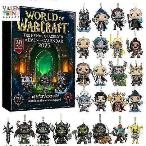 World of Warcraft : Héros d'Azeroth - Coffret surprise - Décoration de sapin de Noël - Pendentif en acrylique (1/4)