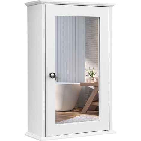 Bathroom Mirror Cabinet Wall Mounted Storage Cupboard Mirrored Medicine Cabinet (1/5)