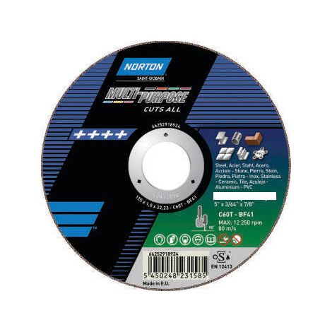 Disque à tronçonner multimatériaux Ø 115 épaisseur 1 mm alésage 22,2 mm - NORTON