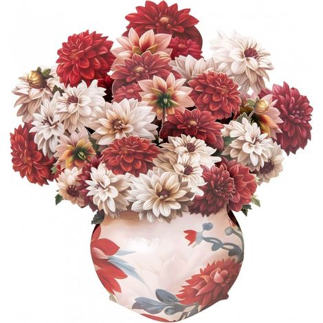 Biglietto d'auguri 3D pop-up con fiori - Vaso con fiori (1/5)