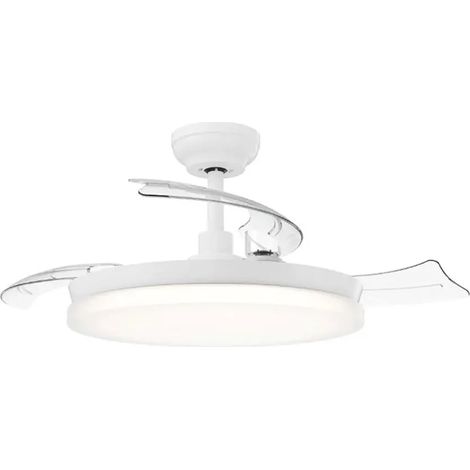 Philips Ventilador de techo LED con aspas retractiles TYNL 106cm blanco 32W+35W 4500lm CCT regulable, mando IP20