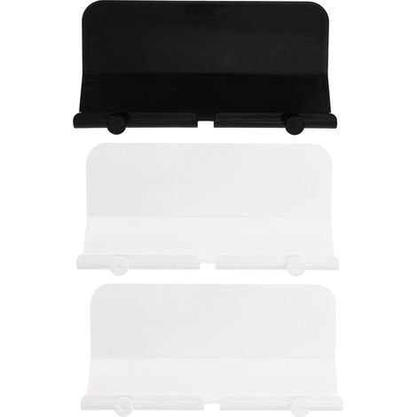 Support Mural en Abs Lot de 3 Pièces Adhésif Pratique pour Charge Courte Couleur Noir pour Tablette et Téléphone Portable pour Bureau Cuisine (1/5)
