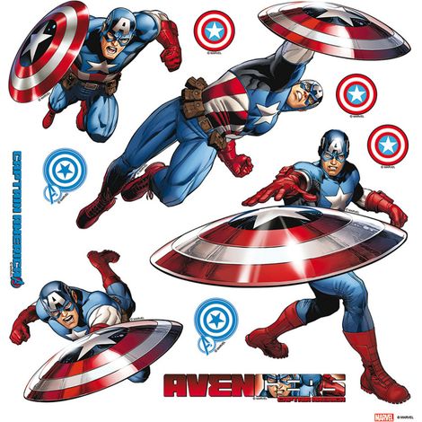 Sticker - Captain America Marvel - 30x30 cm