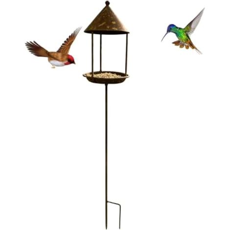 Bird Feeder with Stake - Vintage Outdoor Feeding Tray for Backyard Birds (1/5)
