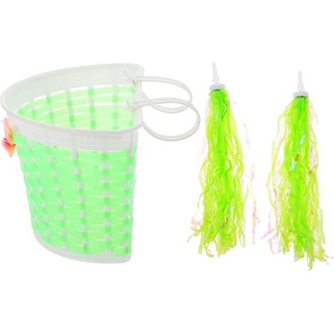 Panier à Vélo pour Garçon et Filles en PE, Installation Facile, Vert Clair, pour Balades et Déplacements Quotidiens, Accessoires pour Vélo Garçon et Filles (1/5)