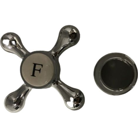 Poignée - ABS Chromé - Pour Robinet À Broche 8/20 - Chaude Et Froide - 1 Pièce (1/2)