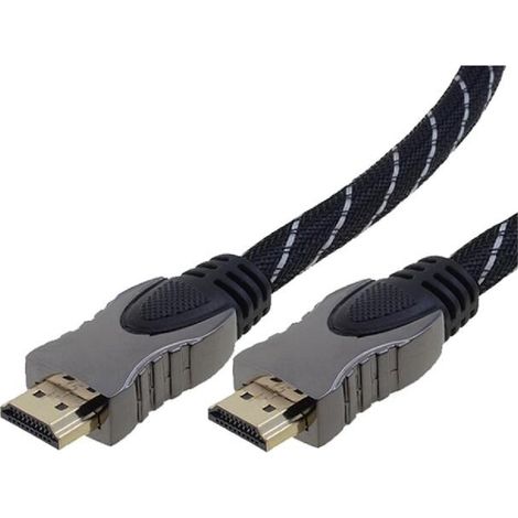 Cable HDMI 1.4 male des deux cotes 3m gris-noir