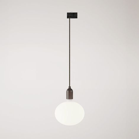Creative Cables - Candeeiro suspenso de calha com suporte de madeira - lâmpada não incluída
