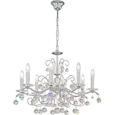 Kolarz CARMEN 2 - Lustre classique en cristal à 8 bras, chrome poli, 8x E14 (1/5)