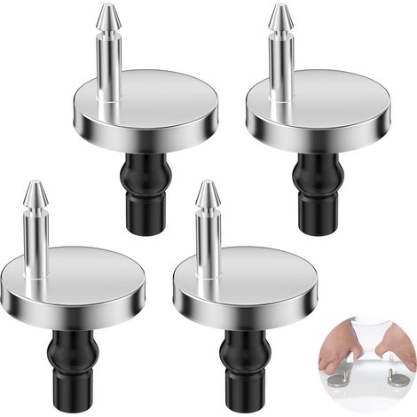 4 Pcs Charnière Abattant WC, Vis Caoutchouc Rechange Pièces de Rechange pour Couvercle de Toilette, Fixations de Siège de Toilette, Fixation Abattant WC Toilettes à Charnière, Montage Facile (1/5)