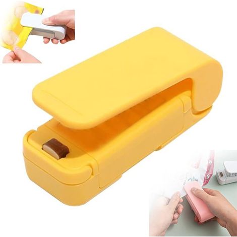 2-in-1 Mini-Taschenversiegler, 2024 Upgrade Tragbare Thermische Versiegelungsmaschine (Gelb, 1 Stück)