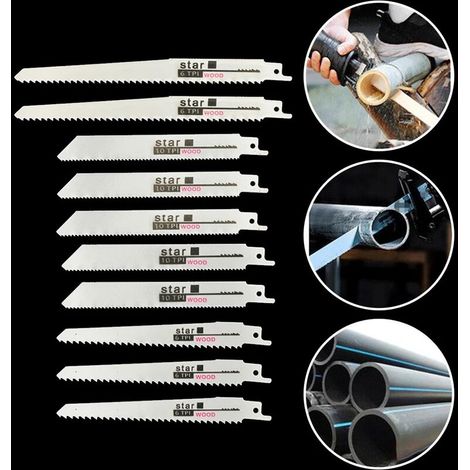 Lames de Scie Sabre 10-Piece pour Bois et Métal avec Boîte de Rangement (1/5)