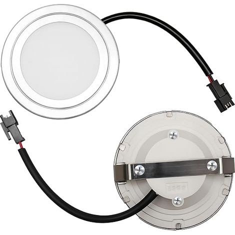 LED Cooker Hood Bulb 12V Recessed LED Spotlight Module Cooker Hood Lighting Diameter 6.8 cm 1.5 W 6500K 2 Pin Connector Cable 12.5 cm Cool White Light (1/5)