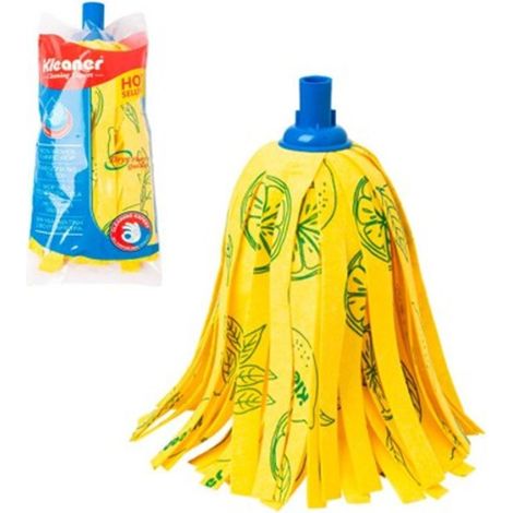 Recambio de fregona tiras amarillas, microfibra, alta absorción y lavable, GSA030-H