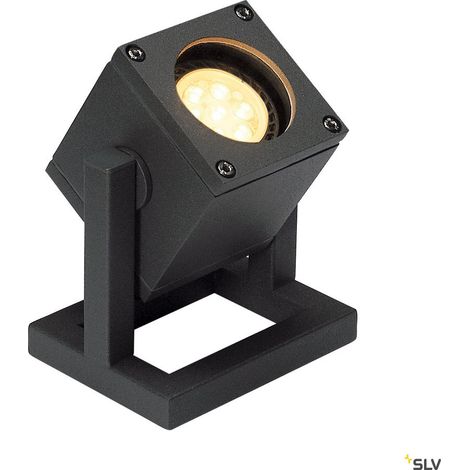 Luminaire mobile extérieur CUBIX gris GU10/QPAR51 25W max IP44 - SLV - 132835 (1/4)