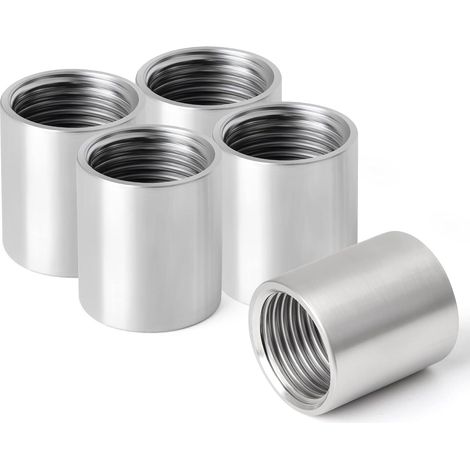 3/4" Raccord droit femelle fileté acier inoxydable,connecteurs droits en acier inoxydable 304,raccords de tuyauterie femelles,5pcs(DN20) (1/5)
