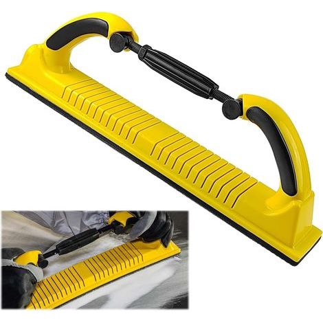Applicable Professionnelle Jaune Cale a Poncer Main, Ponceuse Platre, Ponceuse à Main, 70 x 400 mm Outil de Ponçage Manuel, Utilisé pour le Polissage et le Meulage (1/5)