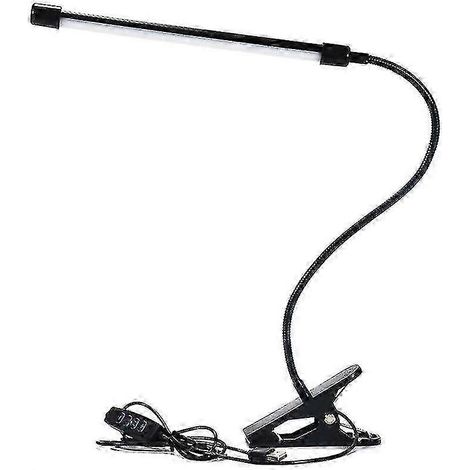 Lámpara de escritorio LED con pinza, 3 modos de funcionamiento, flexible y que protege la vista, ideal para leer en la cama. (1/5)
