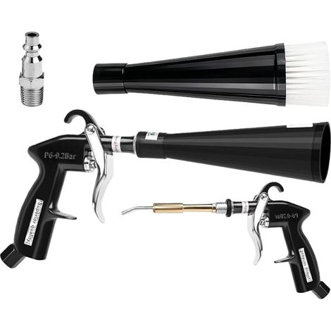 Compressed Air Cleaning Gun Car Air Dryer Gun Air Compressor Air Gun Precise Air Gun for Seats Rims Engine Fabric Leather Hard to Place (1/4)