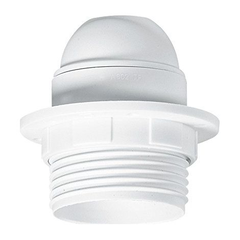 Legrand LEG91134 - Portalampada in plastica con anello per lampadina a vite E27, colore: Bianco