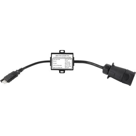 Convertisseur de lumière de connecteur de remorque USA 4 broches vers EUR 7 broches, adaptateur de séparation du Signal d'arrêt/frein (1/5)