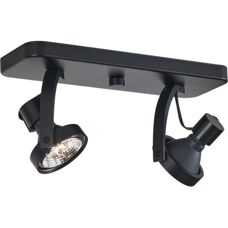 Design Ceiling Spotlight Black GU10 70mm 2-Lights Adjustable - Vo