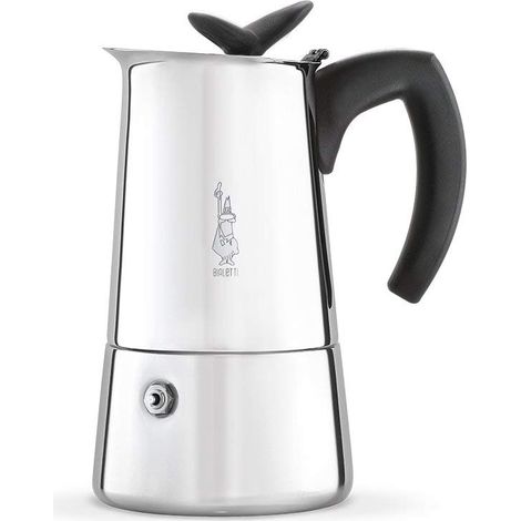 Cafetière Expresso en Inox, Adaptée à Tous Les Types de Plaques de Cuisson, Plastique, 6 Tasses (270 Ml), Argenté (1/2)