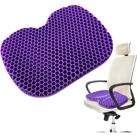 3D coussin gel nid d'abeille stéréoscopique, petit violet, 40x32x4cm, coussin nu