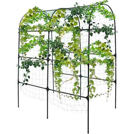 Arche de jardin, treillis pour plantes grimpantes, structure d'escalade, support métallique pour légumes, 115 x 183 x 230 cm (1/5)