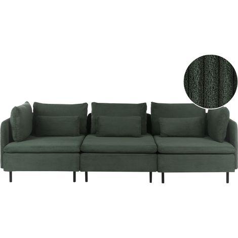 Modulsofa 3-Sitzer EGERIS Cord Dunkelgrün